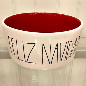 Rae Dunn "FELIZ NAVIDAD" Large Dog Bowl